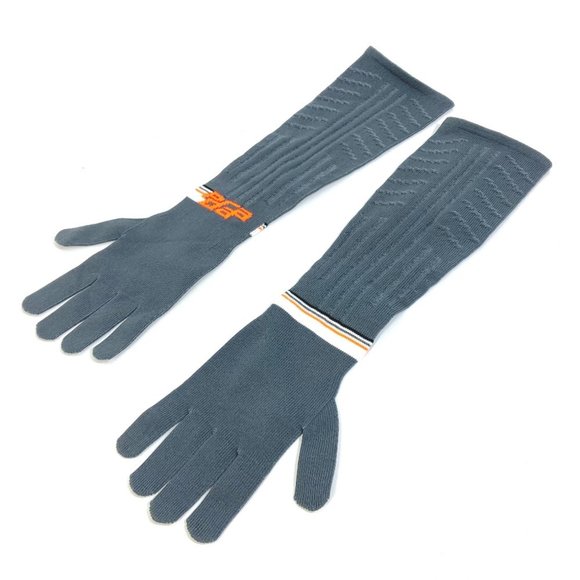 PRADA 27388 Long Gloves Polyester Women's Grey - Picture 1 of 10